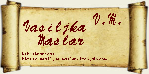 Vasiljka Maslar vizit kartica